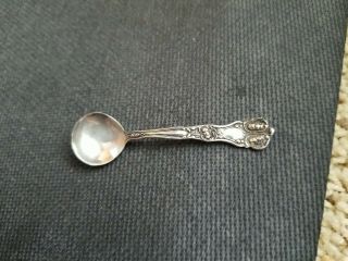 Floral Sterling Silver Salt Spoon Baker Manchester 1900 