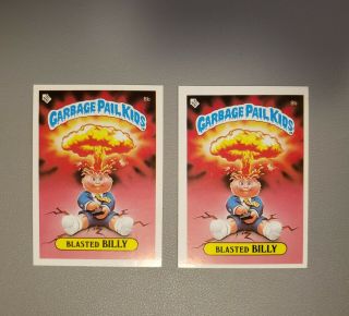 Rare 1985 Topps Gpk Garbage Pail Kids Series 1 8b Blasted Billy (uk Mini)