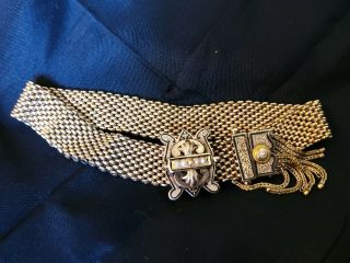 Antique Mesh Gf Bracelet With Adjustable Slide On Mesh,  Gorgeous