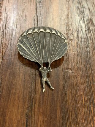 Rare Wwii Ww2 Us Army Airborne Parachutist Pin - Sterling Robbins Co Hallmark