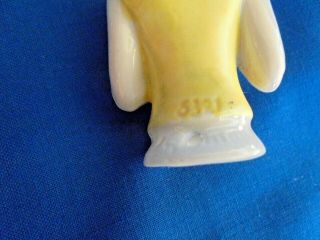 Antique Vintage Glazed Porcelain Germany Flapper Girl Half Doll Pin Cushion 3