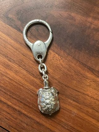 Rare Tiffany & Co Sterling Silver 925 Nature Turtle Key Ring Key Chain