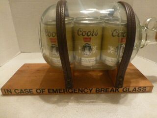 Rare Vtg Coors Banquet Beer “in Case Of Emergency 6 Pack In - A - Glass Jug Man Cave