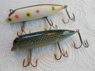 Two Vintage South Bend Bait Co.  Bass Oreno Fishing Lures.