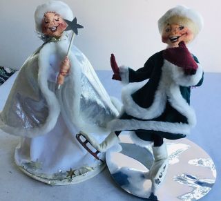 2 Darling 10”vintage ‘90s Annalee Dolls For The Price Of 1.  Celebrate Winter