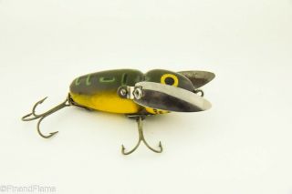 Vintage Heddon Flap Rig Crazy Crawler Minnow Antique Fishing Lure Bull Frog Rs5