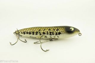 Vintage Heddon Baby Bass Zara Spook Swayback Minnow Antique Fishing Lure Rs6