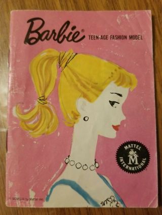Barbie Vintage 1958 Mattel Teen - Age Fashion Model Booklet Pamphlet Mcmlvlll