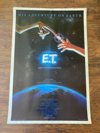 1982 Et Extra Terrestrial Movie Poster 40x60 Not One Sheet Rare Size