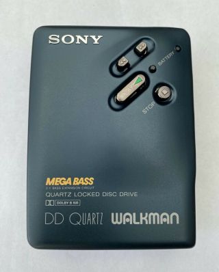 Sony WM - DD33,  restored With leather case.  Blue color RARE 3