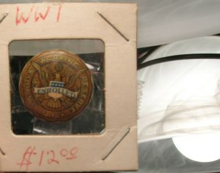 Antique Military Ww1 " U S Boys Reserve " Celluloid Stud Lapel Pin Button