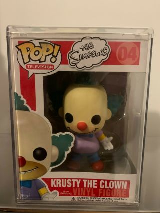 Funko Pop Television Krusty The Clown 04 - The Simpsons.  Rare With Hard Stack
