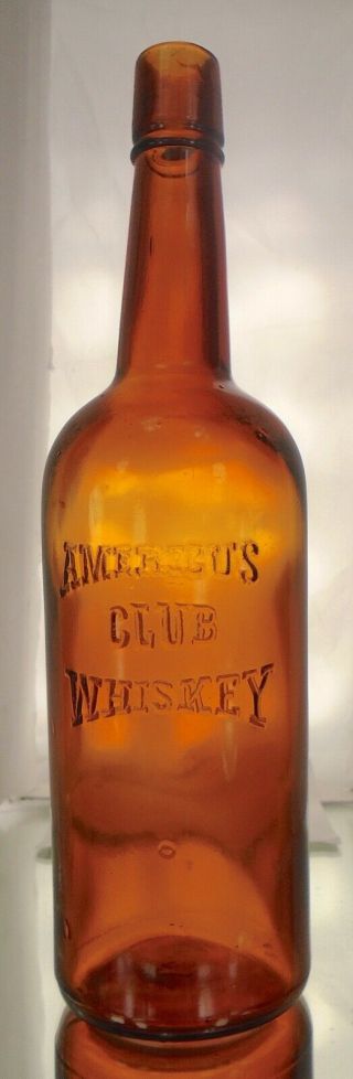 Americus Club San Francisco,  California Antique Tool Top Whiskey Bottle Cylinder