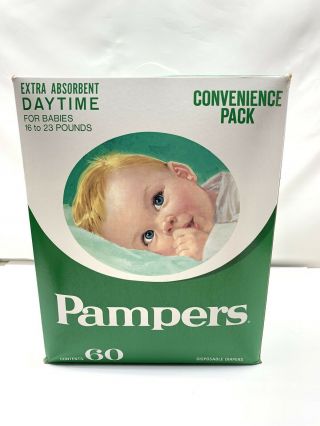 Rare Vintage 1978 Extra Absorbent 16 To 23 Pounds Pampers Disposable Diapers