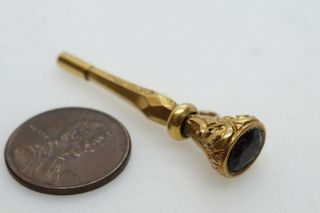 ANTIQUE VICTORIAN ENGLISH GOLD FILLED BLOODSTONE WATCH KEY FOB $1 NO RES 3