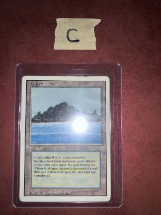 Mtg Gathering Reserved Magic Revised Dual Land Rare Played Tropical Island C