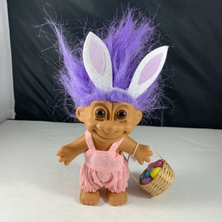 Easter Wacky Wabbit / Rabbit / Bunny With Basket - 5 " Russ Troll Doll - Rare