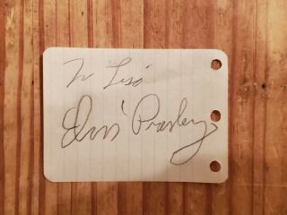 Rare Elvis Presley Signed Autograph 2 3/4 " X 2 " Vintage 1960 