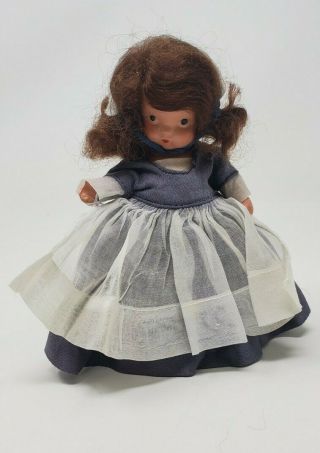 Vintage Nancy Ann Storybook Bisque Doll 5 " With Stand & Outfit