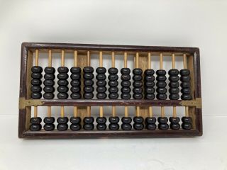 Lotus Flower Brand Antique Chinese Abacus 13 Rods 91 Beads 2