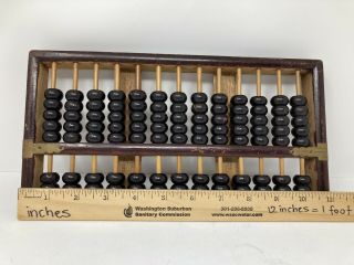 Lotus Flower Brand Antique Chinese Abacus 13 Rods 91 Beads 3