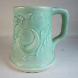 Rare Rookwood Pottery Stein Mug Alpha Delta Phi Fraternity Star & Crescent