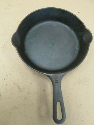 Htf Antique Griswold Small Block Cast Iron Skillet 5 724 Sits Flat No Wobble