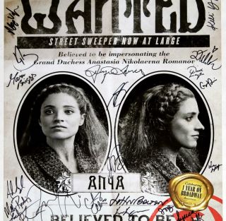 ANASTASIA Cast Christy Altomare Signed Rare Broadway Anniversary Wanted Poster 3