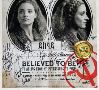 ANASTASIA Cast Christy Altomare Signed Rare Broadway Anniversary Wanted Poster 4