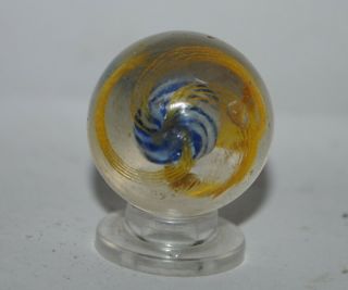 Gb Antique German Blue/white Solid Core Swirl