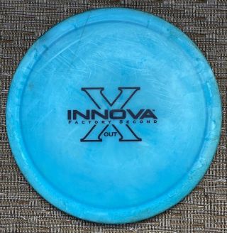 Rare Blue Innova Pfn Champion Leopard Golf Disc Patent Xout 159g Gummy