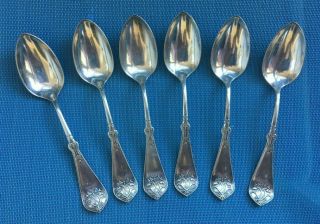 Ornate Antique Wilcox Silver Plate Co.  A1 Teaspoons (6)