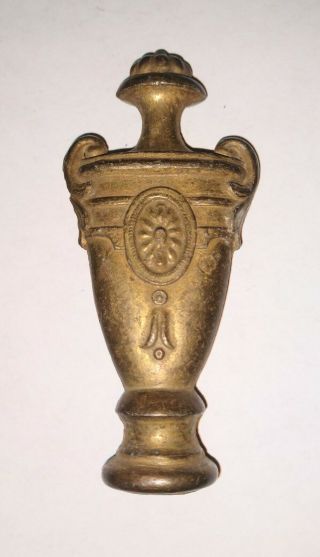 Vintage Antique 3.  5 " Tall Lamp Finial - Art Nouveau - Solid Brass