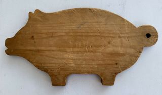 Vintage Homemade Antique Primitive Old Folk Art Carved Wooden Pig Cutting Board