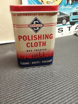 Rare Vintage Skelly Gas Oil Advertising Can Polishing Cloth
