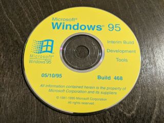 ULTRA RARE: Microsoft Windows 95 Codename Chicago Interim Build 468 Beta CDs 2