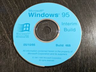 ULTRA RARE: Microsoft Windows 95 Codename Chicago Interim Build 468 Beta CDs 3