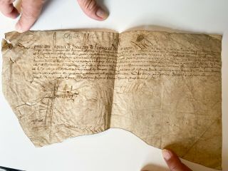 Rare 1618 Document Signed By France King Louis Xiii On Vellum