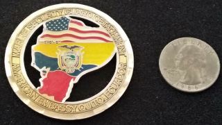 Rare Msg Quito Ecuador Marine Security Guard Embassy Usmc Corps Challenge Coin