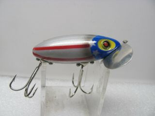 Pristine Arbogast 5/8 oz.  Jitterbug in Silver,  Red and Blue with Silver Stars 2