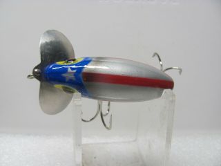Pristine Arbogast 5/8 oz.  Jitterbug in Silver,  Red and Blue with Silver Stars 3