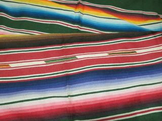 Rare HUGE 1930s Fine Woven Wool Saltillo Serape Mexican Blanket 94 