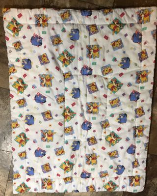 Vintage Rare Winnie the Pooh And Friends crib comforter 1998 2