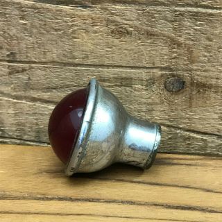 Vintage Red Glass Lens Tail Light Housing Bicycle & Motorcycle & Scooter Antique 3