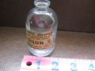Antique Formaldehyde Poison Bottle With Skull & Crossbones Paper Label