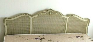 Rare Vintage Henredon French Provincial Wooden Caned King Size Headboard