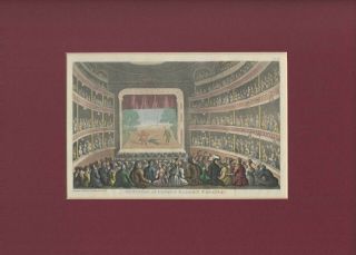 Antique c 1817 Dr Syntax @ Covent Garden Theatre THOMAS ROWLANDSON Color Art 5X7 2