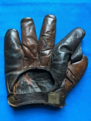 Awesome Antique 1910s Two - Tone Goldsmith Baseball Glove,  One Web,  Vintage Rare