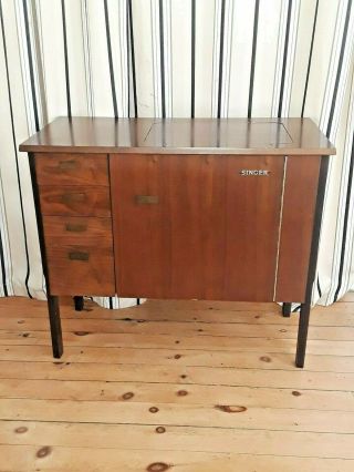 Mid Century Singer Sewing Machine Cabinet 401 500 503 404 Rarely Ever Seen