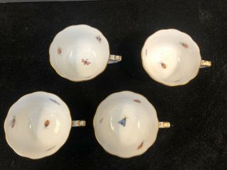 RARE Herend Rothschild Bird Set of 4 Demitasse Cups/Saucers 735 RO 4